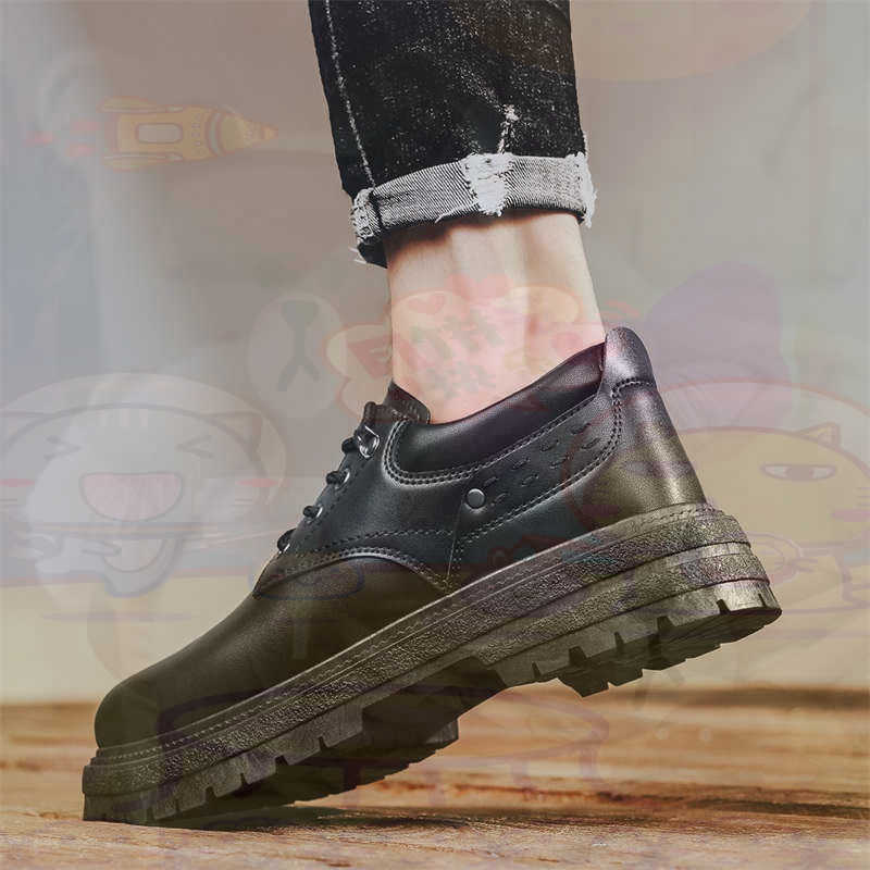 Men Shoes On Clearance - Dark Natural Leather Fashion Trainers Tennis