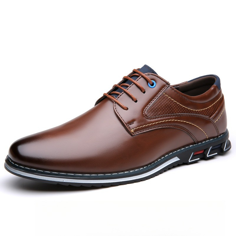 Boat Shoe Leather - New Men's PU Leather Derby Shoes
