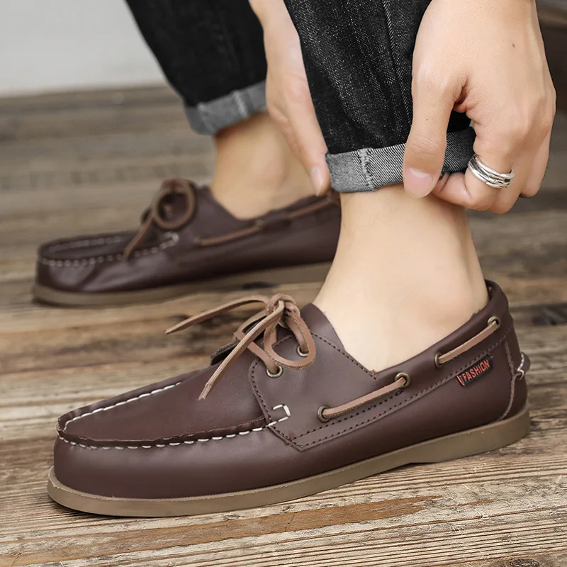 Genuine Leather Loafers Luxury - огляд і ціна Boat Shoe Leather