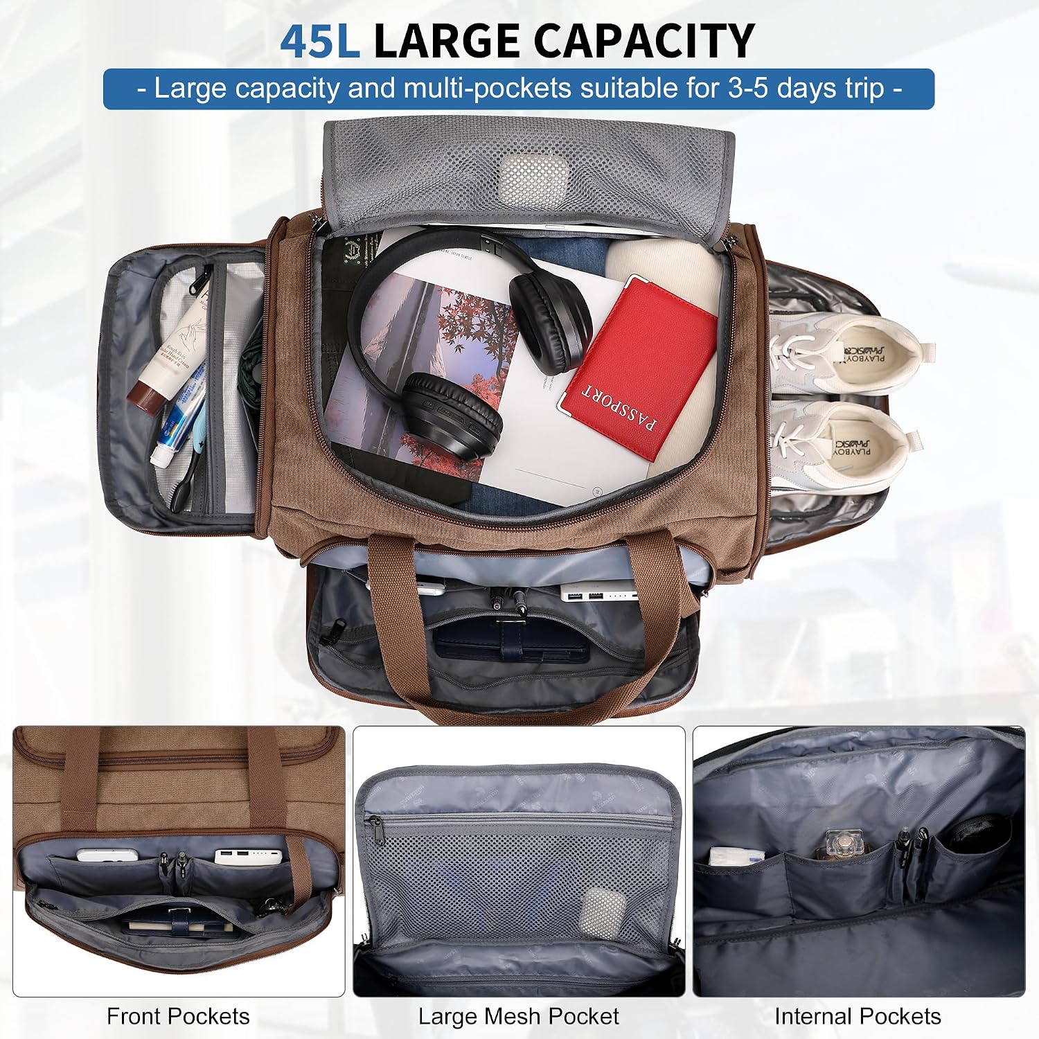 Canvas Duffle Bag for Men 3 in - огляд і ціна Men'S Shoes For Gym